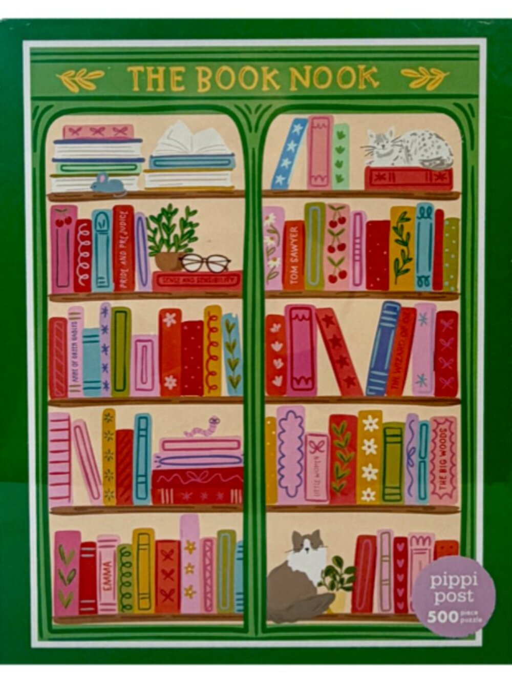 NEW Pippi Post The Book Nook 500 Piece Jigsaw Puzzle Books Cats Reading